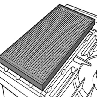 Plaque grillade nervurée pour 2 feux gaz