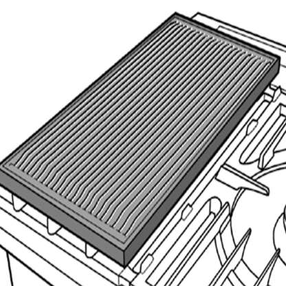 Plaque grillade nervurée pour 2 feux gaz