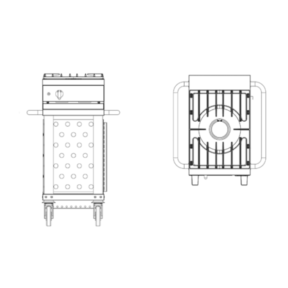 Module mobile Open'Cook avec table de cuisson gaz 1 feu